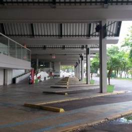 Na foto, destaque para a quantidade de baías destinadas aos ônibus.